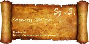 Szenczy Sára névjegykártya
