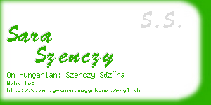 sara szenczy business card